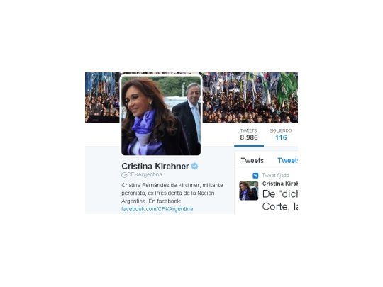 Cristina actualizó su perfil en redes sociales