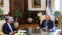 El presidente Alberto Fernández junto al titular de la Cámara Argentina de la Construcción, Gustavo Weiss.