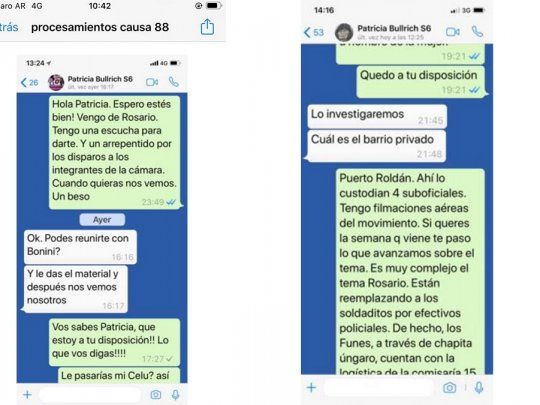Chat Patricia Bullrich y Marcelo DAlessio