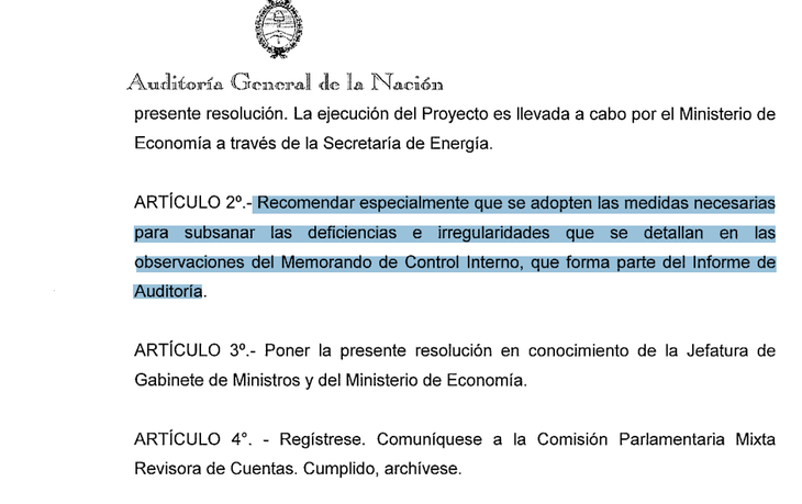 La AGN recamó 