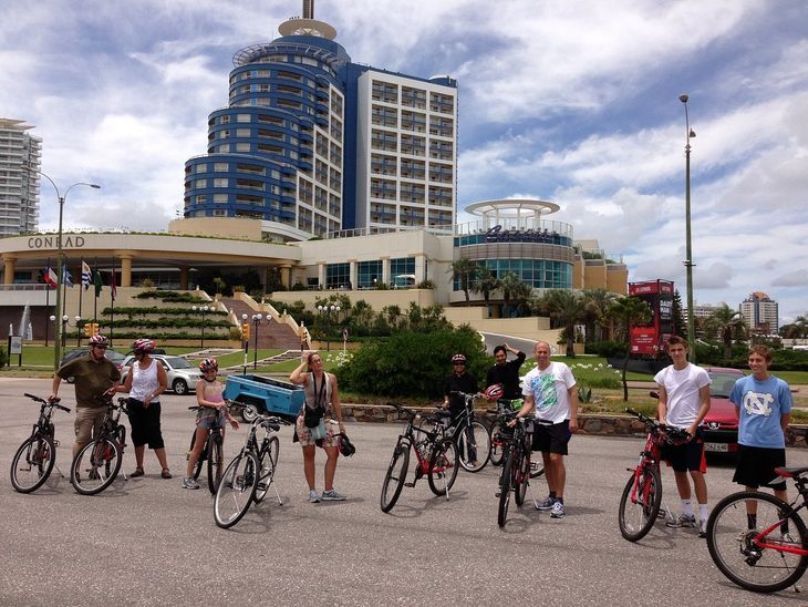 Tour by bicycle by Punta del Este in Uruguay. 