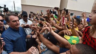 El presidente de Brasil, Jair Bolsonaro, en un acto de campaña.
