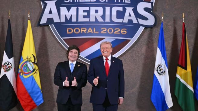 Milei dijo presente en la cumbre Escudo de las Américas.
