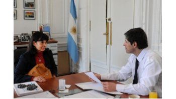 Susana Trimarco con el jefe de Gabinete, Juan Manuel Abal Medina.