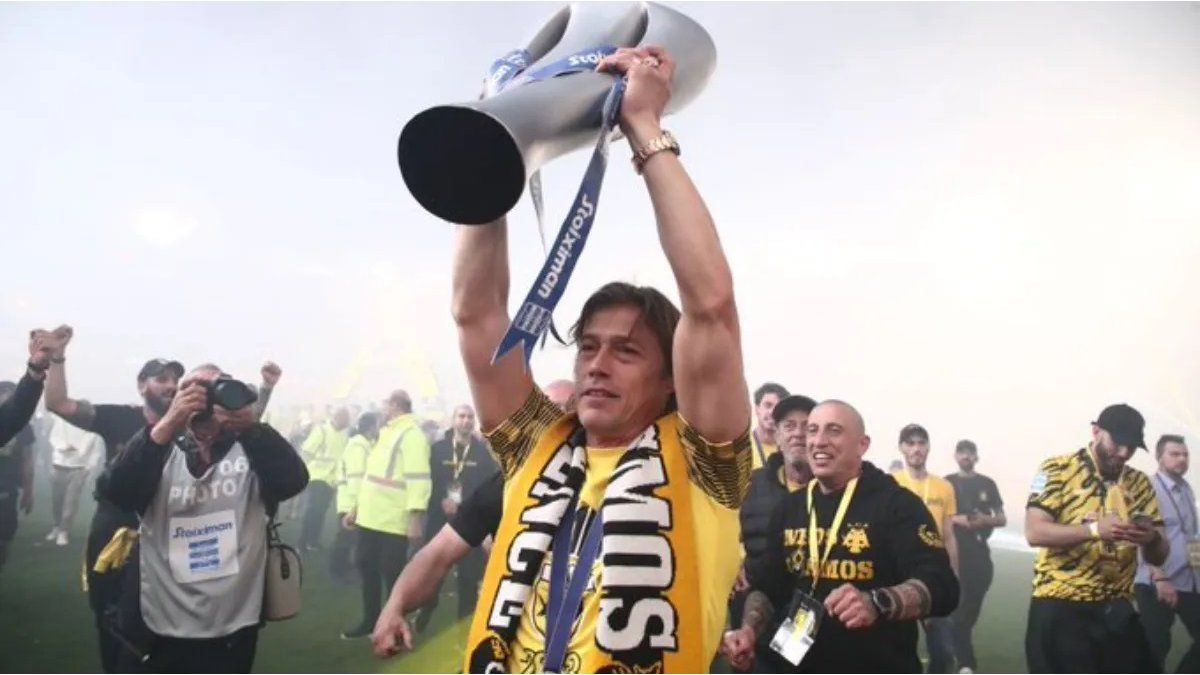 Almeyda became champion in Greece with AEK Athens