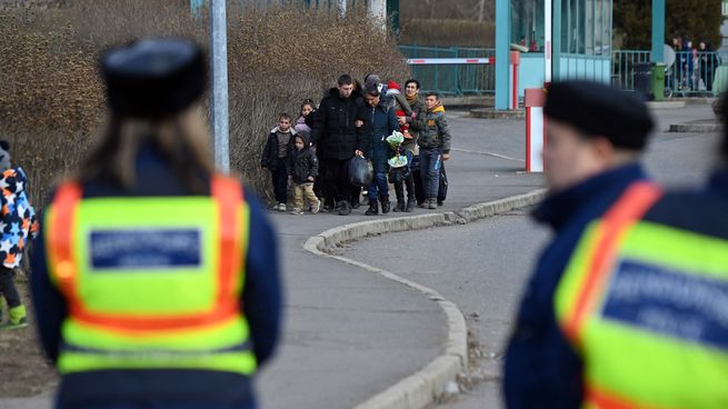 Salida de Ucrania de refugiados.