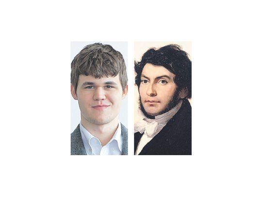 Magnus Carlsen y Jean-François Champollion
