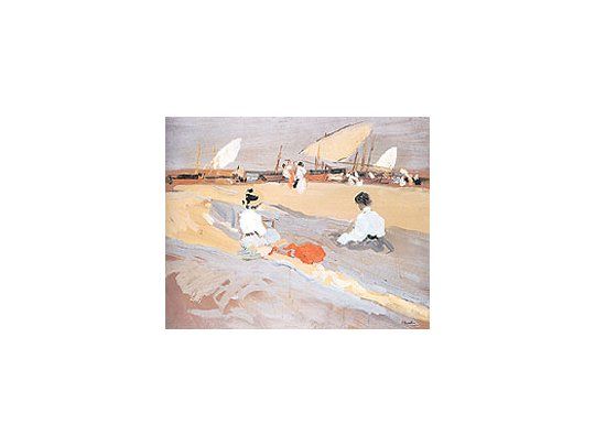 «Playa de Valencia», del artista español Joaquín Sorolla yBastida, hoy objeto de una importante muestra junto a sucontemporáneo John Singer Sargent, en el Museo Thyssen-Bornemisza de Madrid.