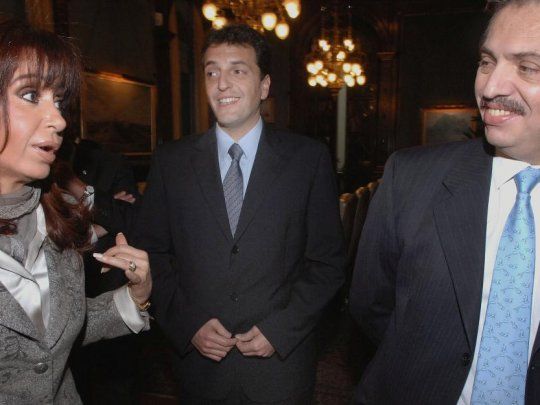 Cristina, Massa y Alberto F. durante una reunión en Casa Rosada en 2008.