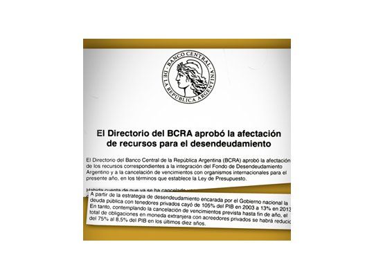 Comunicado del Central explicando que pese al  adelanto de los pagos, igual se podrá mantener la política cambiaria.