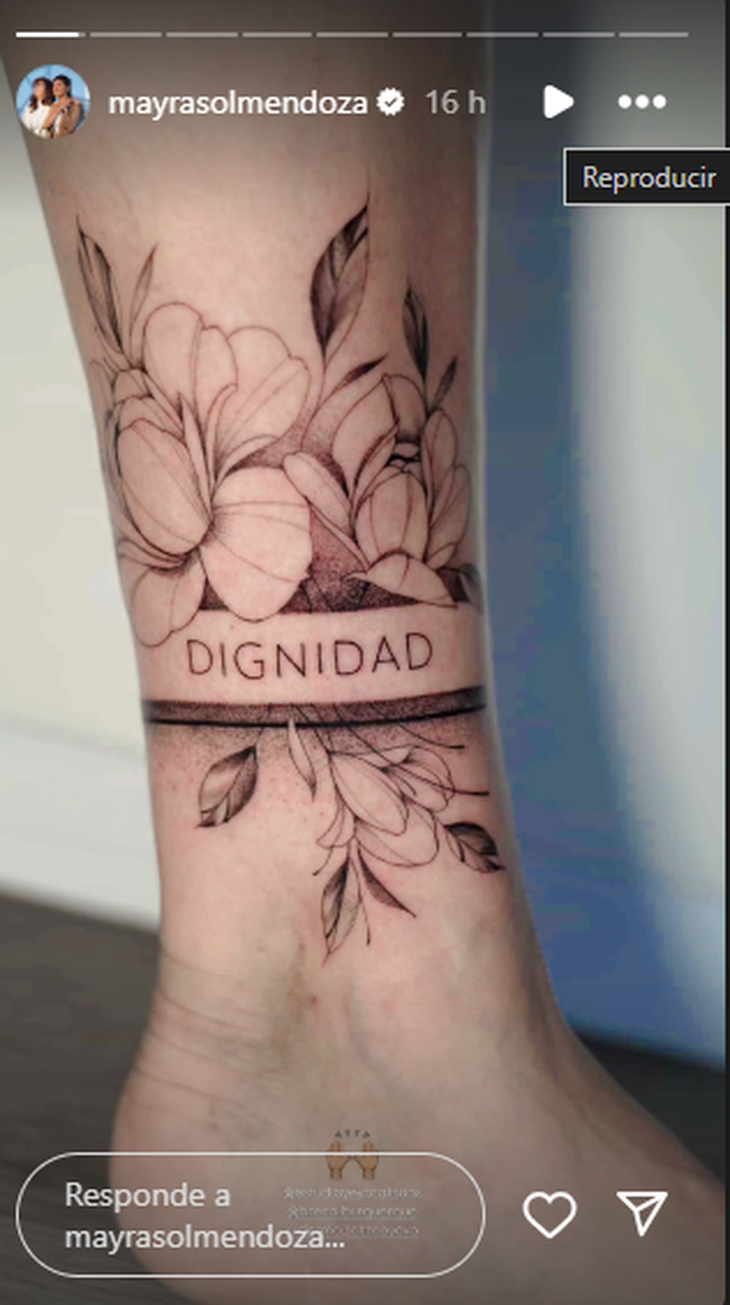 El tatuaje de Mayra Mendoza.  El tatuaje de Mayra Mendoza.