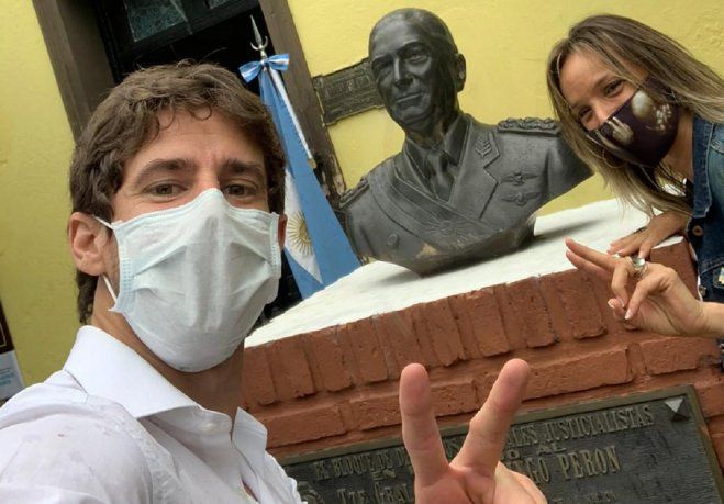 El intendente de San Fernando Juan Andreotti y Malena Galmarini, titular de AySA.