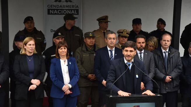 Patricia Bullrich y Maximiliano Pullaro compartieron un acto en Rosario. 