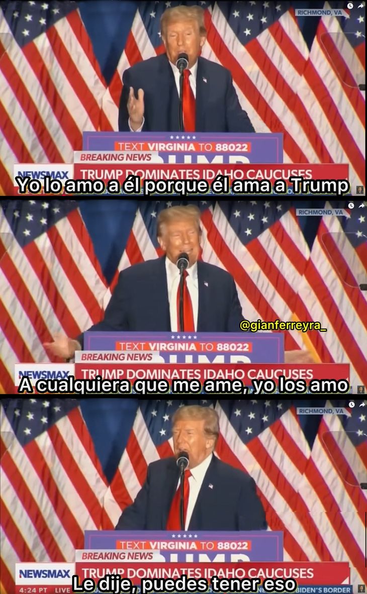 Donald Trump es consciente de “la copia” que hace Milei, pero decidió tomar las cosas con humor y lo deja hacer. Ahora, a pesar de la empatía entre los mandatarios, ayuda concreta a la Argentina, todavía no ha brindado ninguna. Donald Trump es consciente de “la copia” que hace Milei, pero decidió tomar las cosas con humor y lo deja hacer. Ahora, a pesar de la empatía entre los mandatarios, ayuda concreta a la Argentina, todavía no ha brindado ninguna.