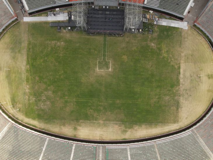 This is the playing field of José María Minella one day from the meeting between Aldosivi and Defense and Justice.
