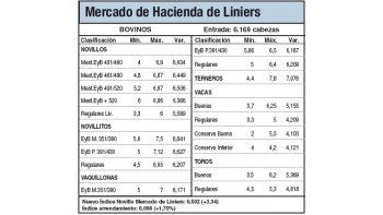 Subas del 3,3% en Mercado de Liniers