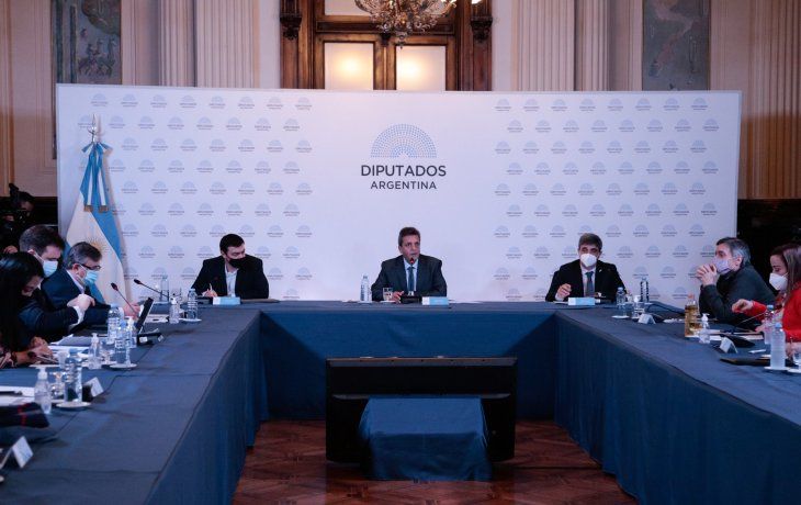 Massa encabezó en Diputados la reunión con los laboratorios.&nbsp;