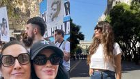 Distintas figuras del espectáculo y la cultura participaron este martes en Plaza de Mayo de la jornada por el Día de la Memoria y difundieron imágenes de su presencia en la convocatoria.