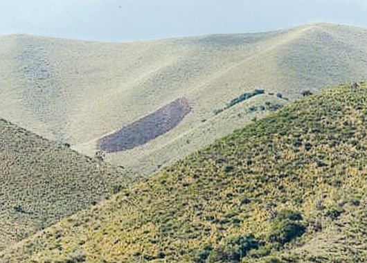 La famosa huella circular en la ladera del Uritorco, en Córdoba, de la que se ha dicho reiteradamente que correspondía al asentamiento momentáneo de un ovni.