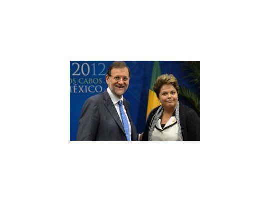 El presidente español Mariano Rajoy y la presidenta brasileña Dilma Rousseff.