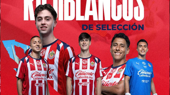 Hormiga González, Brian Gutiérrez, Luis Romo, Tala Rangel y el Piojo Alvarado, los cinco jugadores de Chivas que fueron convocados para el Tri y por los cuales el club recibirá una millonada de parte de FIFA.