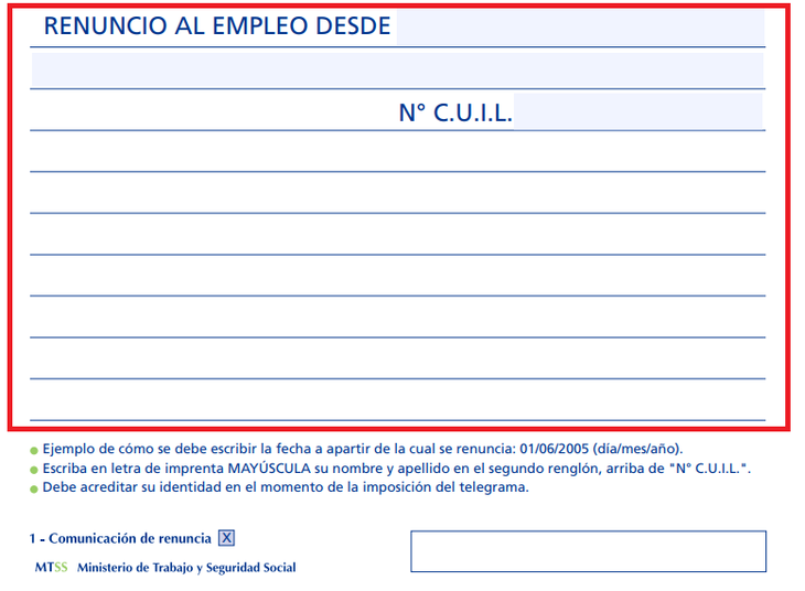 ¿cómo Llenar Un Telegrama De Renunciaemk 6210
