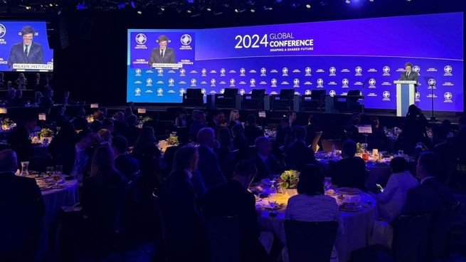 Milei ante el Foro Milken en EEUU.