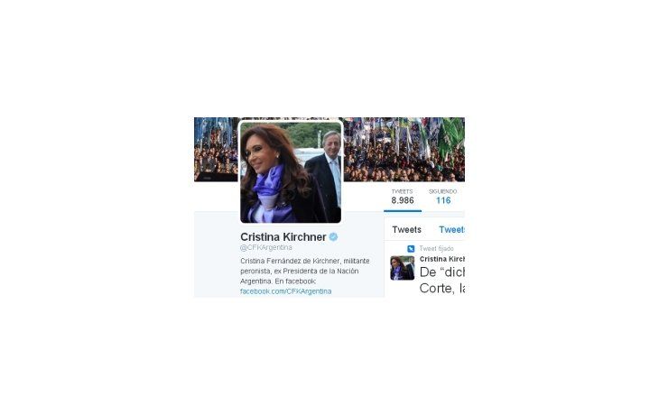 Cristina actualizó su perfil en redes sociales
