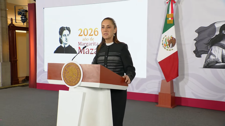 Claudia Sheinbaum en la Mañanera del Pueblo.