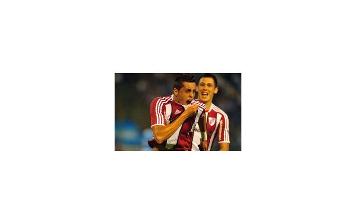 Funes Mori festeja su gol.