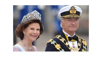 La reina Silvia junto al rey Carlos XVI Gustavo