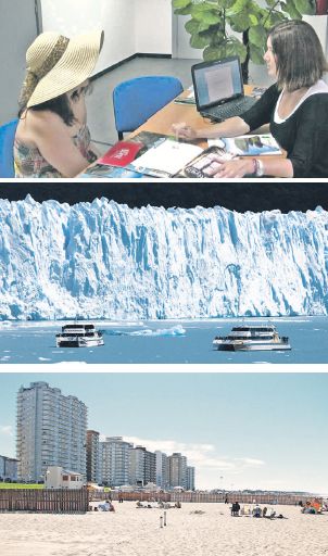 Debate: ¿agencia on line o agencia tradicional? Según parece, será el año del despegue de estas últimas, muy demandadas por los viajeros jóvenes. La Patagonia tiene el gasto diario más alto dentro de la Argentina, mientras que algunos destinos de la costa registran el más bajo.