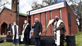 El intendente&nbsp; Julio Zamora durante el acto de inauguración﻿ del Espacio para la Memoria Padre “Pancho” Soares.