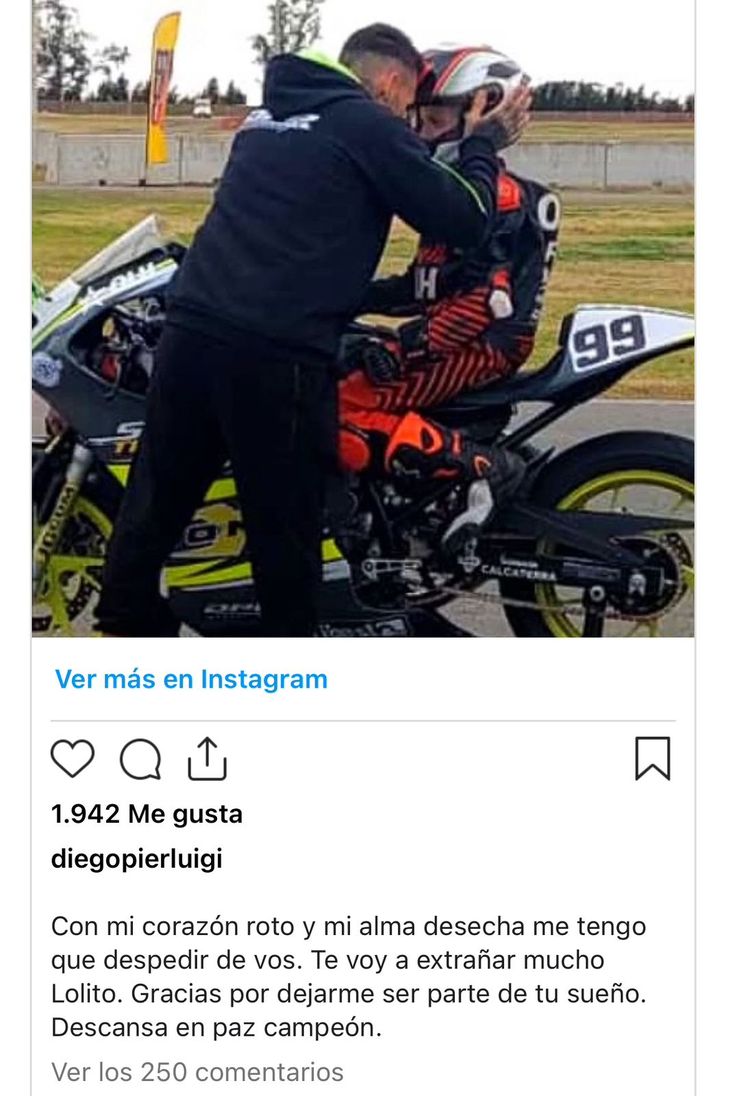 Diego Pierluigi, Lorenzo's coach, issued a heartfelt message on his social networks.