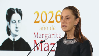 Claudia Sheinbaum en la Mañanera del Pueblo.