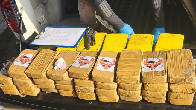 Intentó ingresar al Uruguay con 66 panes de cocaína.&nbsp;