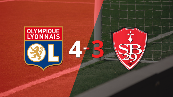 Stade Brestois cayó ante Olympique Lyon con todo y el doblete de Romain Del Castillo