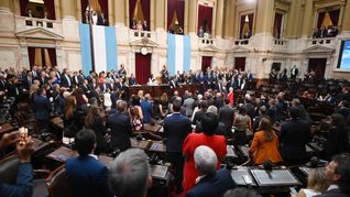 Javier Milei durante su discurso de apertura de sesiones.