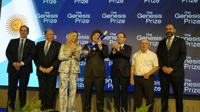 Javier Milei recibió el Premio Génesis en Israel.