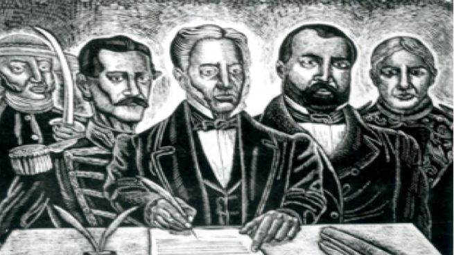 El Plan de Ayutla publicado en 1854 desconoce la legitimidad del gobierno de Santa Anna.