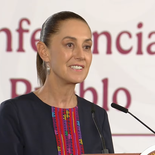Claudia Sheinbaum en la Mañanera del Pueblo.