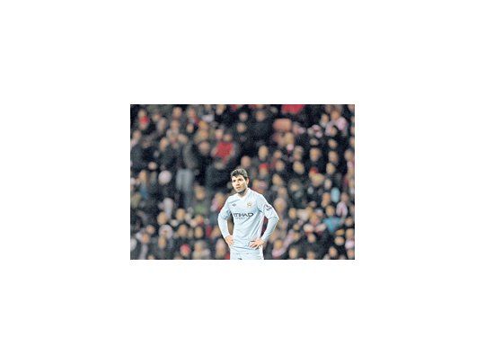 La cara de desolación del «Kun» Agüero lo dice todo. El Manchester City perdió en el tercer minuto adicional y con un gol en off-side.