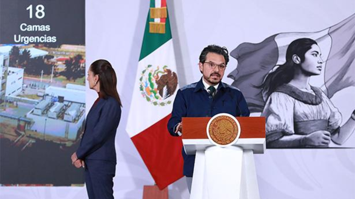 Zoé Robledo, titular del IMSS, en la Mañanera del Pueblo