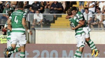 Acuña marcó su primer gol en Sporting Lisboa.