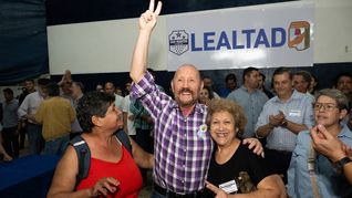 Insfrán durante el congreso partidario que eligió a los candidatos oficiales.&nbsp;