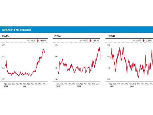 Día negro para el maíz en Chicago