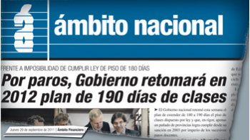 Ámbito Nacional anticipó la iniciativa en su edición del pasado 29 de septiembre.