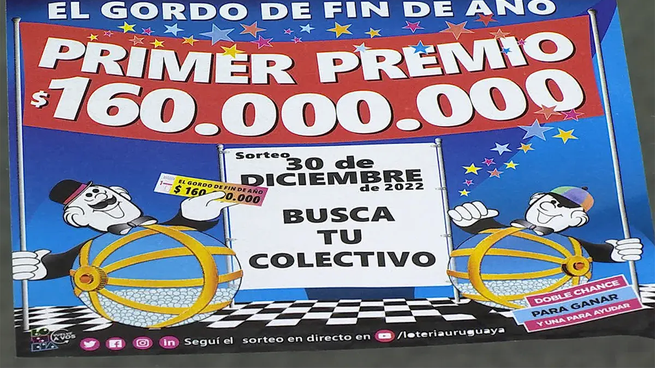 El Gordo de Fin de Año sortea 160 millones de pesos entre las personas que compren su billete en Uruguay.