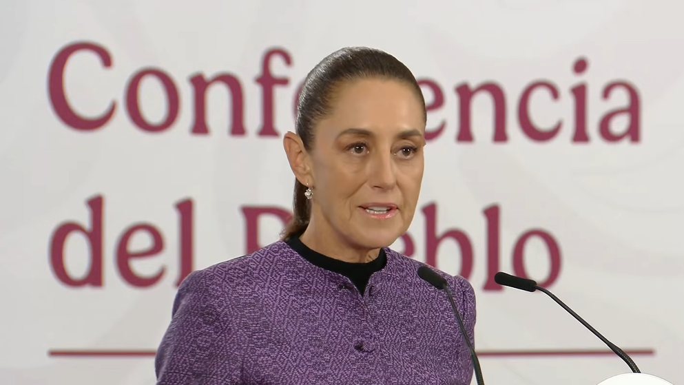 Claudia Sheinbaum en la Mañanera de este miércoles.