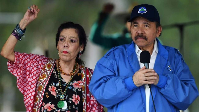 Daniel Ortega y Rosario Murillo, acusados por la ONU de ordenar detenciones ilegales en Nicaragua.